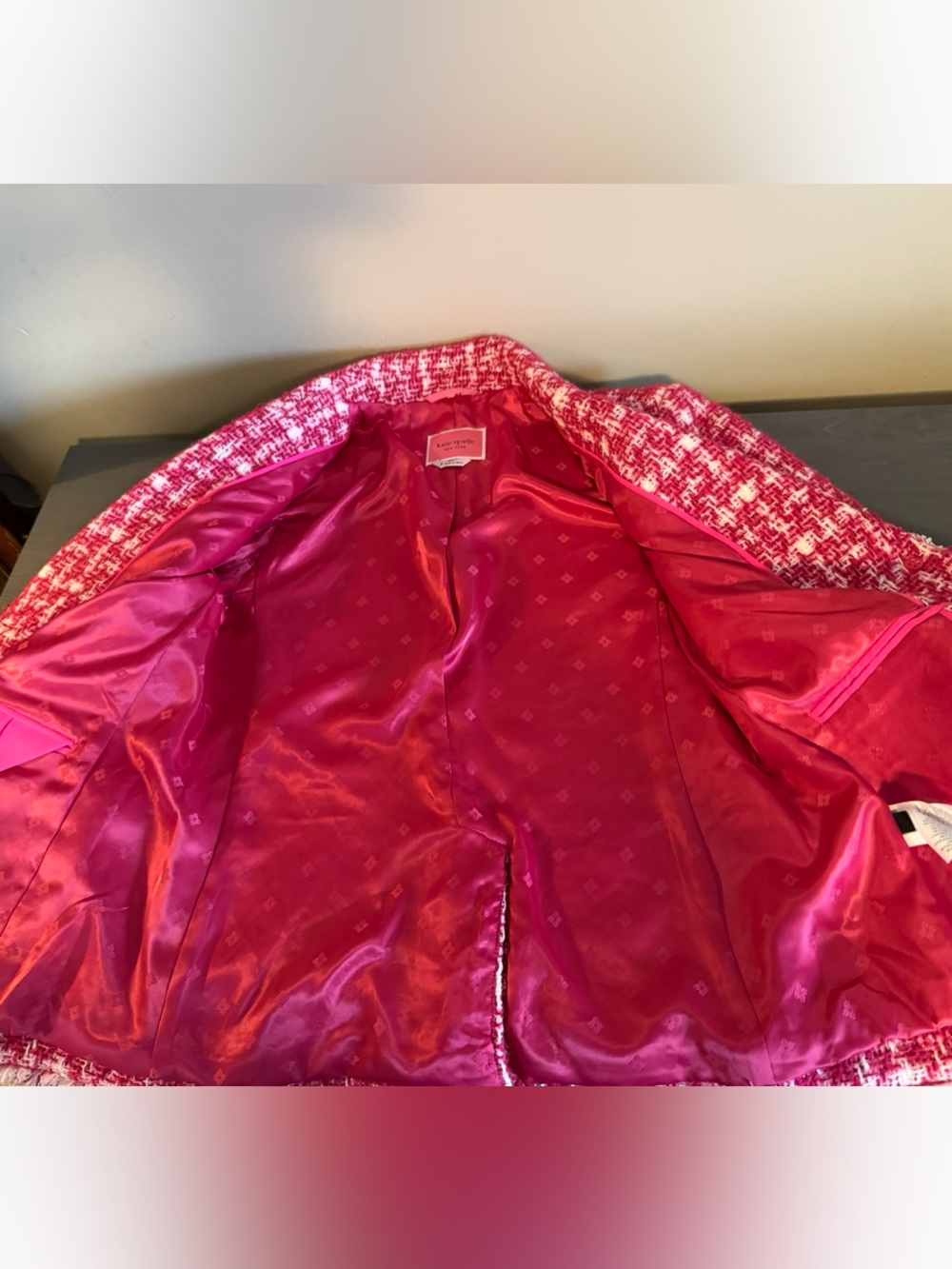 Kate Spade Pink and White Tweed Blazer - Picture 7 of 9